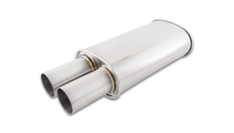 Vibrant Streetpower Oval Muffler w/3.00in Round Straight Cut Tip (2.50in Inlet) - Image 2