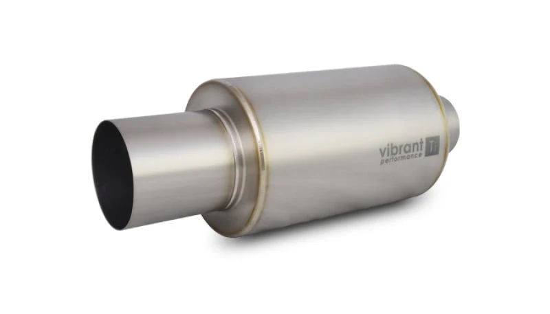 Vibrant Titanium Muffler w/Straight Cut Natural Tip 2.5in. Inlet / 2.5in. Outlet - Image 2