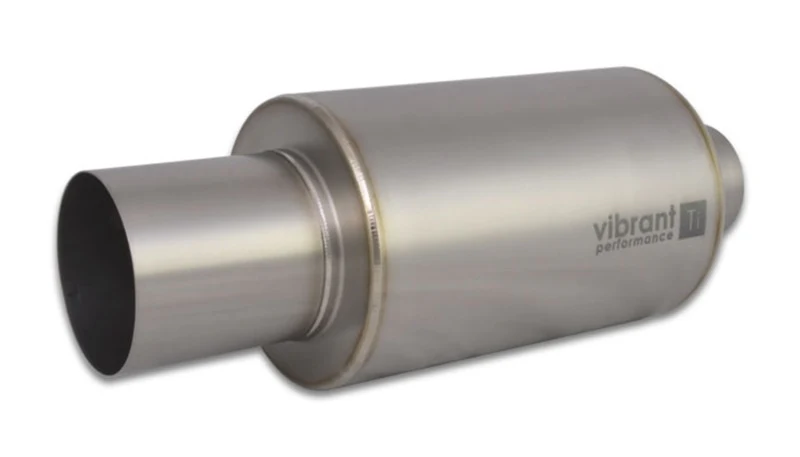 Vibrant Titanium Muffler w/Straight Cut Natural Tip 2.5in. Inlet / 2.5in. Outlet - Image 3