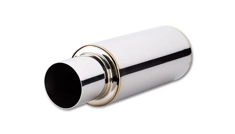Vibrant TPV Round Muffler (23in Long) with 4in Round Tip Straight Cut - 2.5in inlet I.D. - Image 2