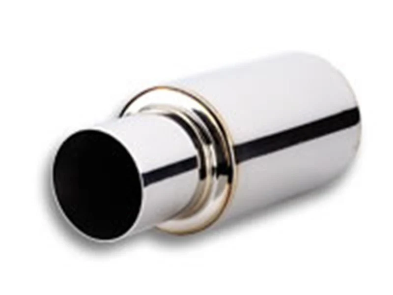 Vibrant TPV Turbo Round Muffler (17in Long) with 4in Round Tip Straight Cut - 3in inlet I.D. - Image 2